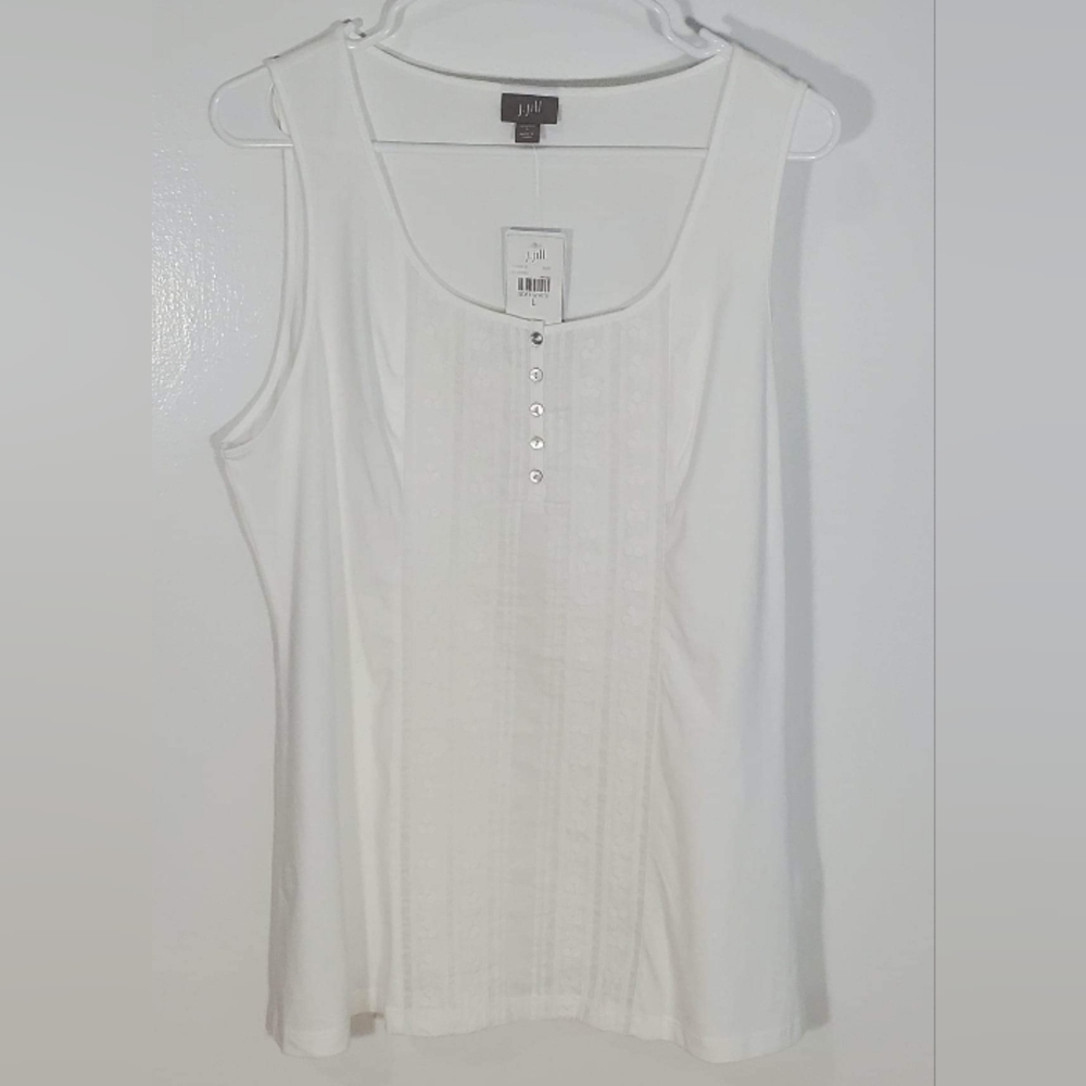 White/cream tank JJill size L NEW